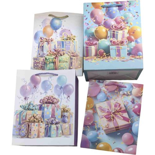 Пакет подарунковий паперовий M "Birthday party" 26*32*10см Stenson R40772-M