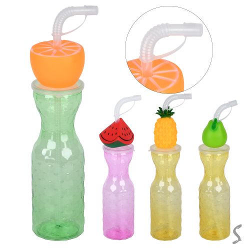 Склянка з кришкою та трубочкою "Juicy fruits" 500мл Stenson R38205