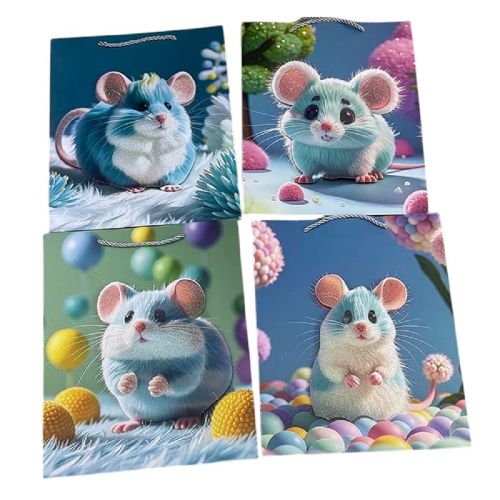Пакет подарунковий паперовий M "Hamster 3D" 26*32*10см Stenson R34518-M