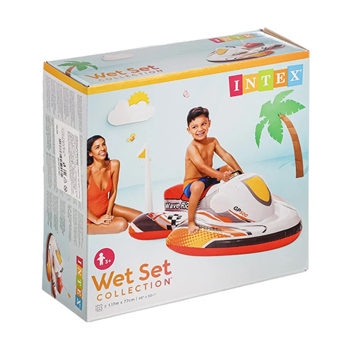 Плотик дитячий надувний для плавання Intex 57520 «Скутер» (77*117 см, 2 кольори, ручки, вік 3+, до 40 кг) фото 7