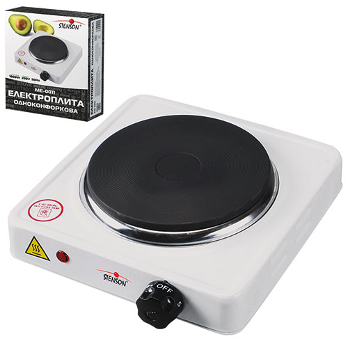 Плита електрична переносна 1000W d155мм 21*21*5см Stenson ME-0011S