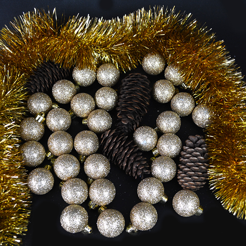 Ялинкові кульки 3см "Блискітки" 200шт/уп Stenson 9192G-3 фото 2
