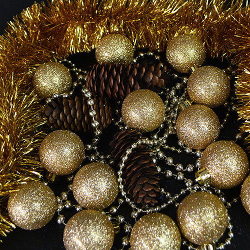 Ялинкові кульки 6см "Блискітки" 100шт/уп Stenson 9192G-6 фото 2