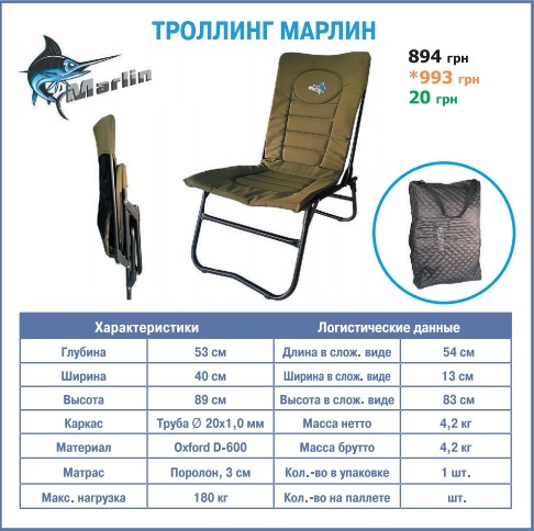 Картинка  Кресло раскладное Senya Троллинг Марлин от магазина cd-market фото 2