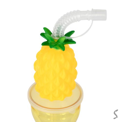 Склянка з кришкою та трубочкою "Pineapple" 450мл Stenson R38204 фото 2
