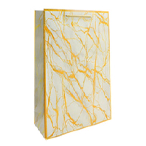 Пакет подарунковий паперовий XXL "Golden marble" 51*72*18см Stenson ST01627-XXL