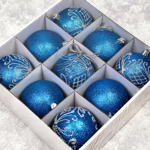 Ялинкові кульки 8см 9шт/наб Stenson M47878 фото 2