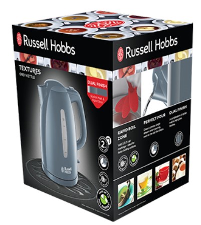 Картинка  Чайник Russell Hobbs  Textures Grey (21274-70) от магазина cd-market фото 5