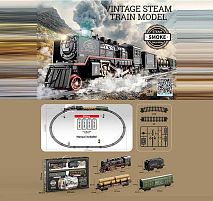 Залізниця HS 8022 A локомотив, 3 вагони, звуки, підсвічування, парогенератор, в коробці