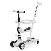 Самокат-беговел триколісний iTrike JR3-186-B (колеса: передні Ø4,33"/заднє Ø3,15"/PU, рама пластик/складна, сидіння, бампер, батьк. ручка, до 25 кг)