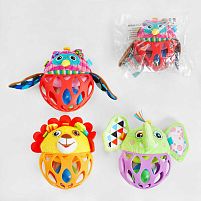 Брязкальце C 55895 "Bimbo", 3 види, гумова напівсфера, в пакеті, ВИДАЄТЬСЯ ТІЛЬКИ МІКС ВИДІВ