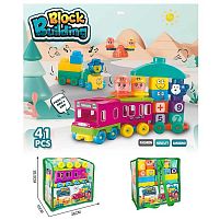 Конструктор 88102-14 “Паровоз”, блочний, 41 деталь, в сумці