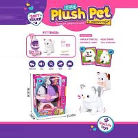 Улюбленець LK 016 C "Котик", ходить, рухає хвостом та головою, видає звуки, візочок, кісточка, пляшечка, в коробці