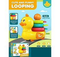 Музична іграшка 2316 “Качка”, мелодії, підсвічування, колесо вільного ходу, пірамідка, прорізувач, в коробці