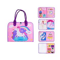 Логічна папка 25029 фетр, цифри, англійський алфавіт, одяг, дошка "пиши-стирай", 4 маркера, ремінці, рухомі шестерні, в коробці