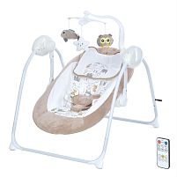 Крісло-гойдалка для немовлят з електро-заколисуванням El Camino ME 1075 TEDDY Beige Animals (механізм гойдання: маятник)