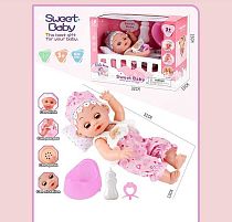 Пупс WD 2327 AB 2 види, висота 31 см, музичний чіп, звуки, заплющує очі, п’є, “ходить” на горщик, аксесуари, в коробці