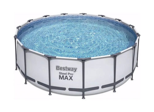 Каркасний басейн Bestway 56438 (122*457 см., об'єм: 16015 л., картриджний фільтр-насос 3028 л/год, драбина, тент, серія: Steel Pro MAX) фото 3