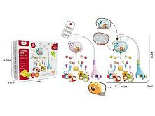 Карусель музична 368-11 2 кольори, мелодії, підсвічування, оберт на 360°, брязкальця, пульт, в коробці