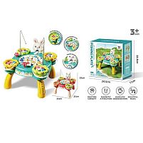 Магнітна риболовля 20258 столик висотою 29 см, платформа обертається, 2 режими: зі звуком та без нього, тваринки на магнітах, вудочки, відерця, в