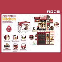 Кухня WY 511-1 A 71 елемент, звуки, підсвічування, плита, духова шафа, кран, автоматична подача води, холодильник, кулер, посуд, харчові продукти