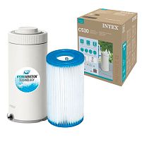 Фільтр-насос картриджний Intex 26604 C530 (2006 л/год., 45W, тип картриджа: "A", для басейнів об'ємом 1100-14300 л., підключення Ø32 мм)
