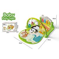 Килимок 8614 піаніно, звуки, мелодії, ноти, підсвічування, 5 підвісок, брязкальця, дзеркальце, в коробці