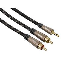 Картинка  Кабель НАМА аудио, (jack 3.5мм-M/2 RCA ), стерео, позолоченные контакты, 1.5 м (00122305) магазин cd-market