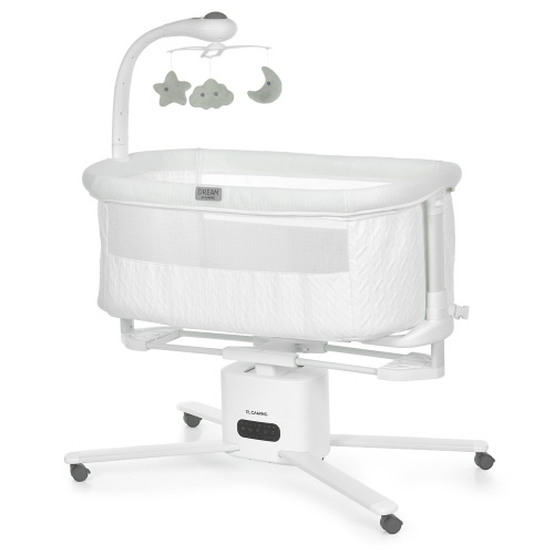Приставне ліжко El Camino DREAM ME 1223 White (механізм гойдання: маятник, 8 швидкостей, 3 режими, проектор, брязкальця, LED екран, BT, App) фото 2