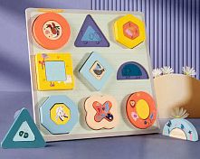Пазли-вкладиші С 74320 дерев'яні, фігури, 9 штук, у плівці
