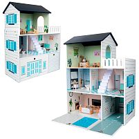 Будиночок для ляльок Bambi MD 0748 (29.5*60.8*80 см, дерево, 3 поверхи, кімнати, балкон, меблі)