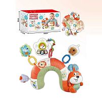 Розвивальна подушка BY 123 "Білочка", підвіска-піаніно, 2 режими, мелодія, звуки нот і тварин, світло, пискавка, брязкальце, в коробці