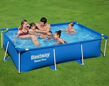 Каркасний басейн Bestway 12965 (42*159*228 см., об'єм: 1270 л., картриджний фільтр-насос 1250 л/год, серія: Steel Pro)