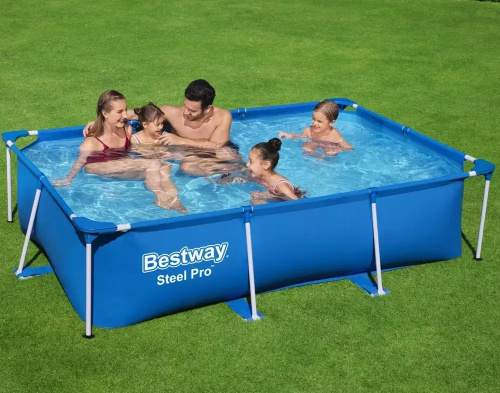 Каркасний басейн Bestway 12965 (42*159*228 см., об'єм: 1270 л., картриджний фільтр-насос 1250 л/год, серія: Steel Pro)