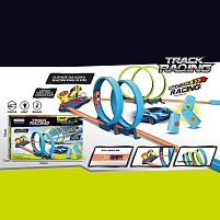 Трек JJ 171 2 машинки, інерція, 3 перешкоди, трюкові петлі, в коробці