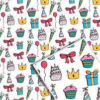 Папір пакувальний крейдований "Свято на білому" 70*100см 10л/уп Stenson 1041БЛ