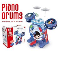 Музична установка 8 D 12 A барабан, піаніно, музичні інструменти, мелодії, звуки, мікрофон, підсвічування, в коробці
