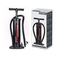 Насос ручний Intex 68615 «Double Qoick III Hand Pump» (об'єм: 3,3 L., висота: 48 см., 3 насадки, шланг 1 м., надування/зування)