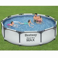 Каркасний басейн Bestway 56408 (76*305 см., об'єм 4678 л., картриджний фільтр-насос 1250 л/год, серія: Steel Pro MAX)