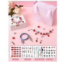 Набір прикрас DLS 1105 6 основ браслетів, шарми, скринька, в коробці
