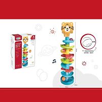 Гра з кулькою 668-79 C мелодії, звук, підсвічування, 9 м’ячиків, 8 ярусів, тигреня, в коробці