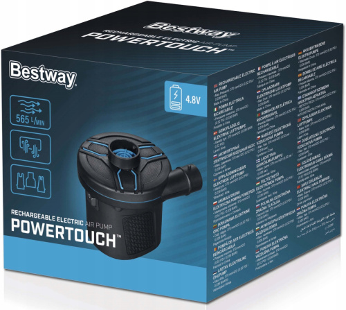 Насос електричний BestWay 62260 «Powertouch» (живлення: USB 5V чи вбудовані аккумулятори 1500 мА* 4 шт., 565 л/хв, 3 насадки, надування/здування) фото 6