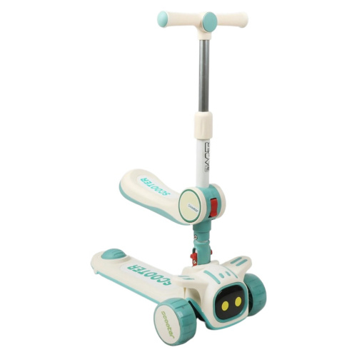 Самокат-беговел триколісний Skyper YL-0918/43 (колеса: передні Ø4,92"/заднє Ø3,15"/PU, рама: пластик, сидіння, підсвітка, до 30 кг)