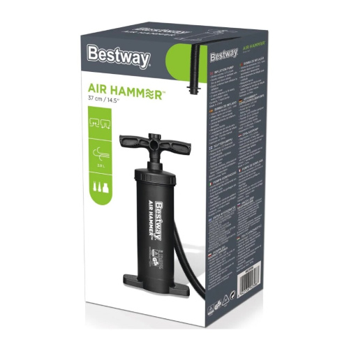 Насос ручний BestWay 62086 «Air Hammer» (об'єм: 2.8 L., висота: 37 см., 3 насадки, шланг 1 м., надування/зування) фото 5