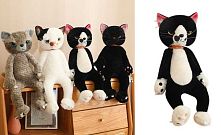 М`яка іграшка M 19509 “Кіт”, висота - 62 см, кульки для балансу, скляні очі, нашийник, ВИДАЄТЬСЯ ТІЛЬКИ МІКС ВИДІВ