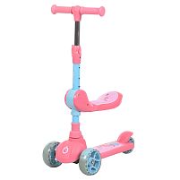 Самокат триколісний iTrike JR3-174-P (колеса: передні Ø4.7"/заднє Ø3.15"/PU, рама: пластик, підсвітка, до 25 кг)