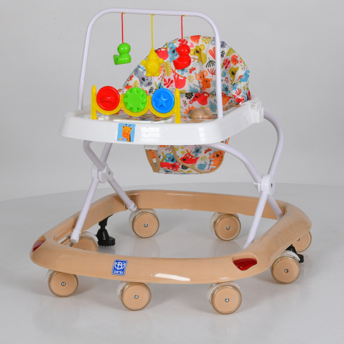 Ходунки дитячі Bambi M 0541C-13 (56*60*63 см., колеса: 8 шт, Ø7 см, стопори: 2 шт., регулювання висоти: 3 положення, музика, 3 підвіски, коричневий)