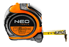 Картинка  Рулетка NEO, стальная лента 8 м x 25 мм, магнит, двусторонняя печать (67-198) магазин cd-market