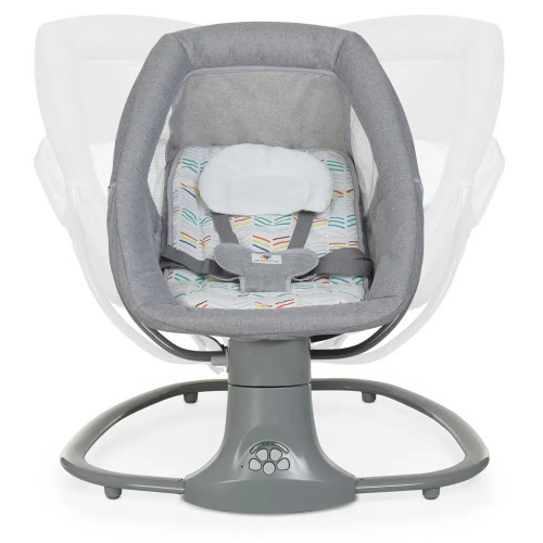 Крісло-шезлонг для немовлят з електро-заколисуванням Mastela 8104 Light Grey (механізм гойдання: поворотний, 3в1, 5 швидкостей, USB, BT, пульт) фото 7
