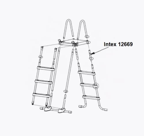 Балка Intex 12669AA (верхня бічна, ↔266 мм., Ø26/28 мм. до драбин зі знімними сходами висотою 122 см) фото 3